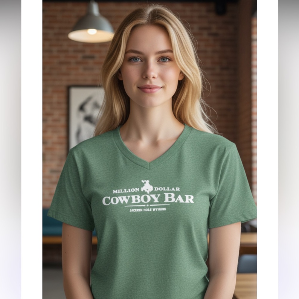 Ouray green cowgirl wearing tee!